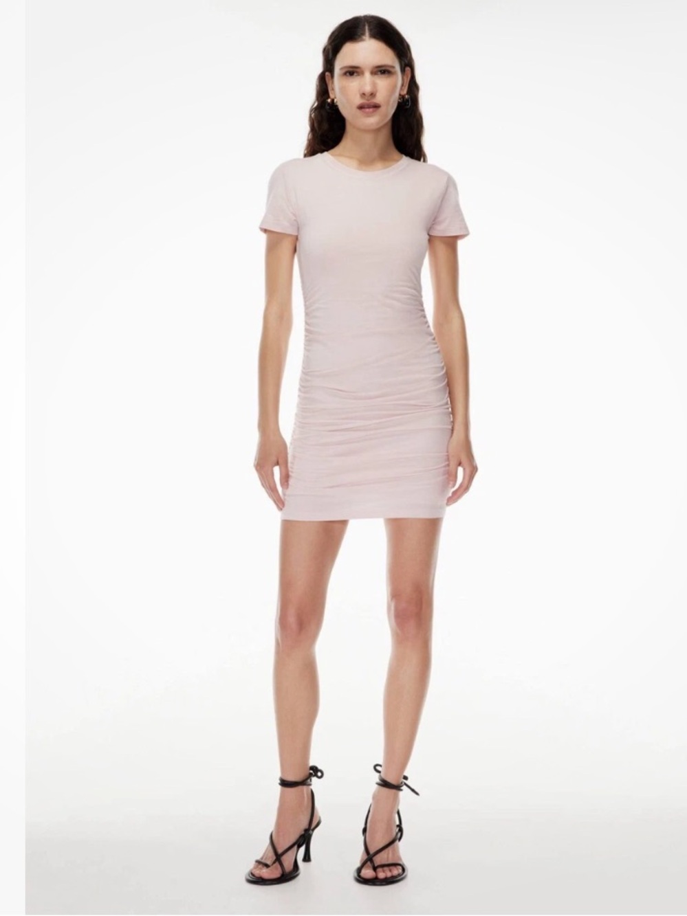 Babaton Aritzia Covet Women Pink Ruched Dress Size M Short Sleeve
Body Cone